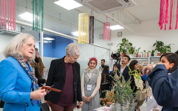 Ambassador Romanowski and USAID Iraq Mission Director Elise Jensen visited ComputIQ at the Hub200 center, to celebrate International Women's Day
