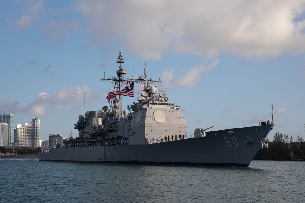 USS Normandy (CG 60) arrives in PortMiami