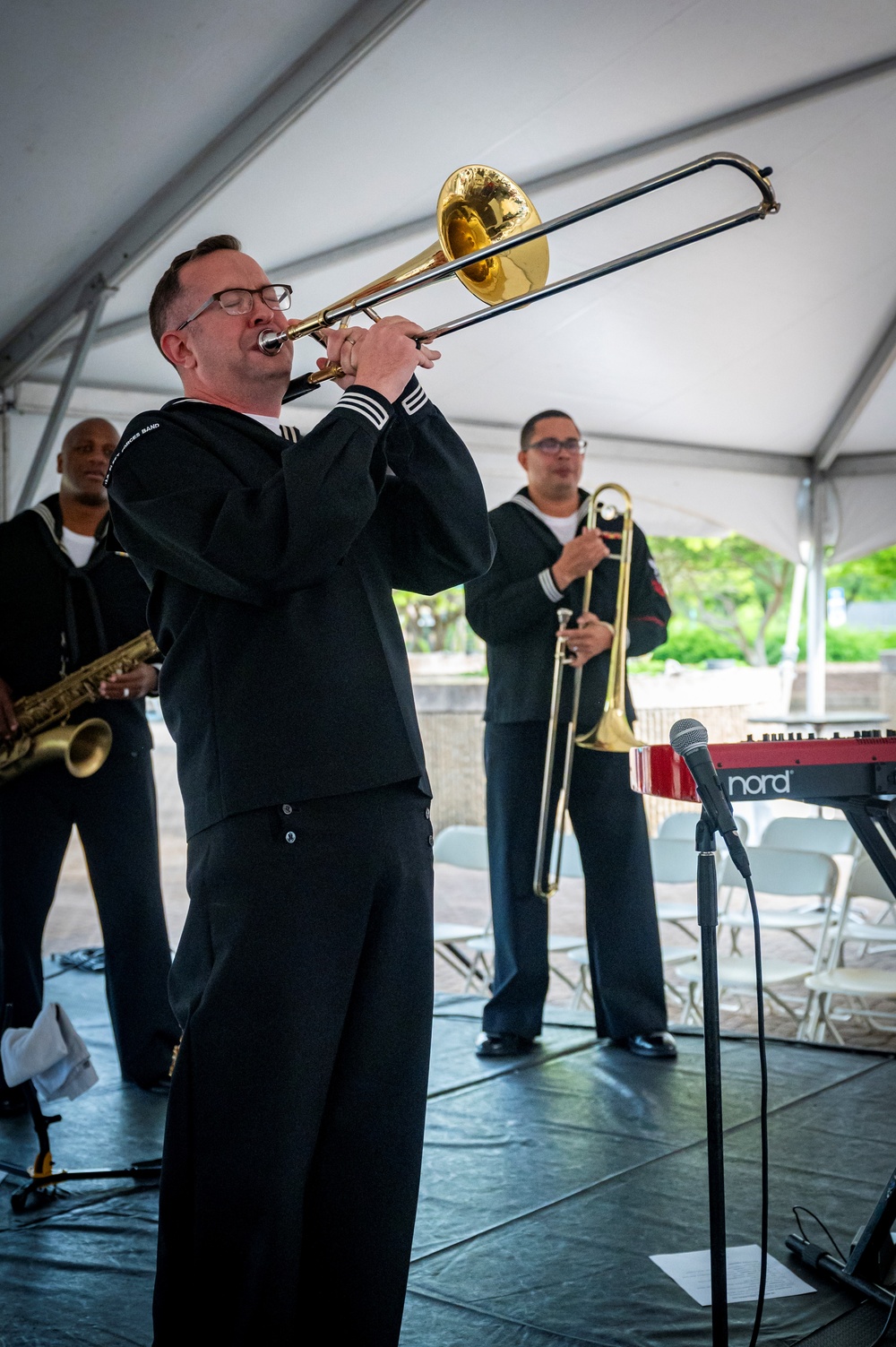 U.S. Fleet Forces Brass Band &quot;Uncharted Waters&quot; performs at the 2024 Virginia International Tattoo Hullaballoo