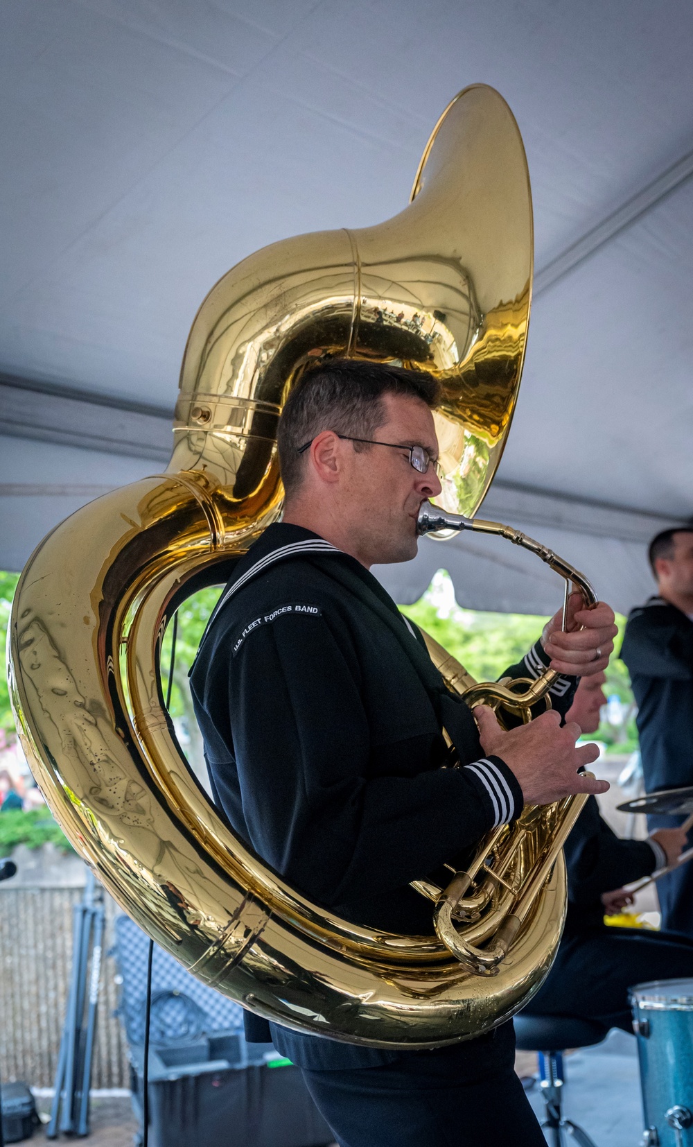 U.S. Fleet Forces Brass Band &quot;Uncharted Waters&quot; performs at the 2024 Virginia International Tattoo Hullaballoo