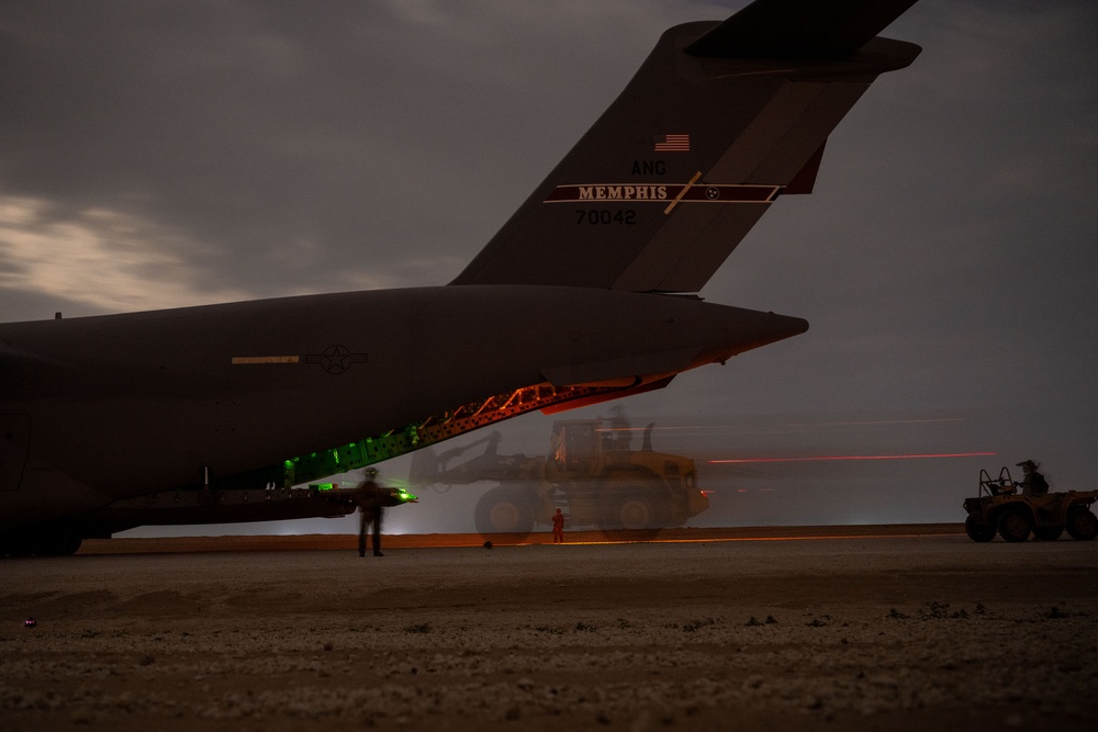 C-17 Globemaster III provides supplies to the USCENTCOM area of responsibility C-17 Globemaster III provides supplies to the USCENTCOM area of responsibility
