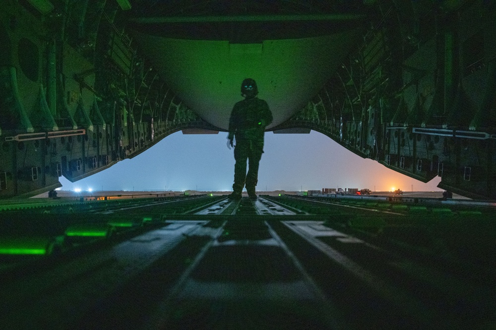 C-17 Globemaster III provides supplies to the USCENTCOM area of responsibility C-17 Globemaster III provides supplies to the USCENTCOM area of responsibility