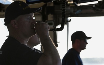 USCGC William Tate crewmember stands watch