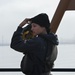 USCGC William Tate crewmember stands look-out watch