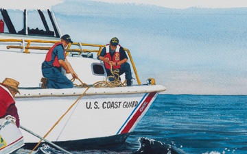 US Coast Guard Art Program 2011 Collection, Object Id # 201111, &quot;Entangled humpback release,&quot; Anne Brodie Hill