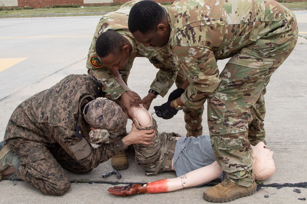 86th Aeromedical Evacuation Squadron trains with Tunisians at African Lion 2024