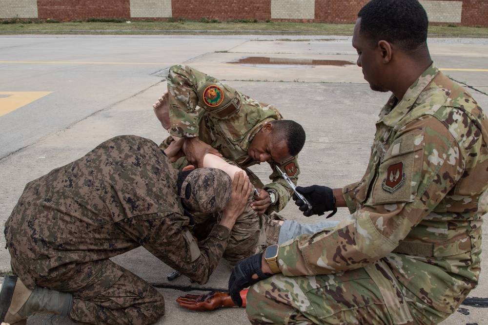 86th Aeromedical Evacuation Squadron trains with Tunisians at African Lion 2024