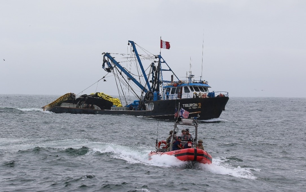 Coast Guard Cutter Munro medevacs individual 90 miles off the Coast of Peru