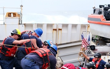 Coast Guard Cutter Munro medevacs individual 90 miles off the Coast of Peru