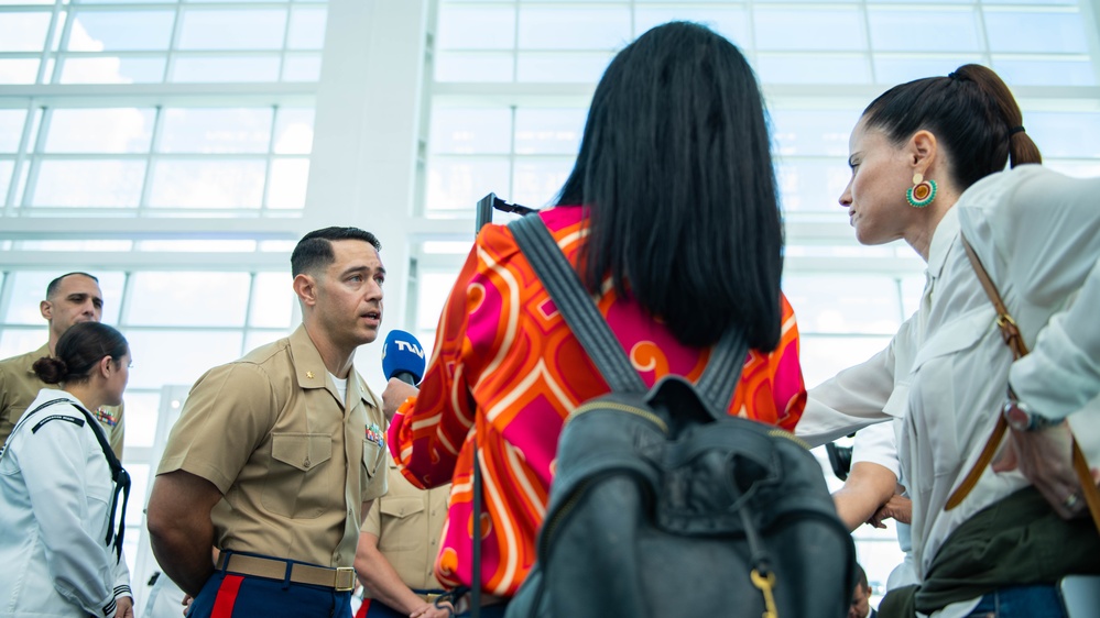 Secretary of the Navy Carlos Del Toro speaks during Fleet Week Miami