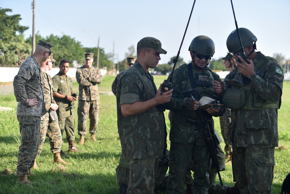 U.S. Marines exchange best practices with Brazilian Naval Infantry during Expeditionary Airfied Exercise