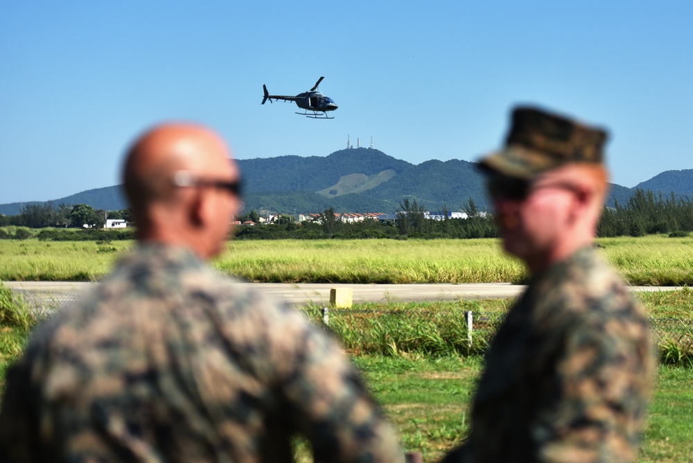 U.S. Marines exchange best practices with Brazilian Naval Infantry during Expeditionary Airfield Exercise