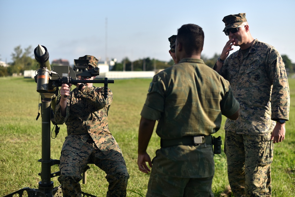 U.S. Marines exchange best practices with Brazilian Naval Infantry during Expeditionary Airfield Exercise