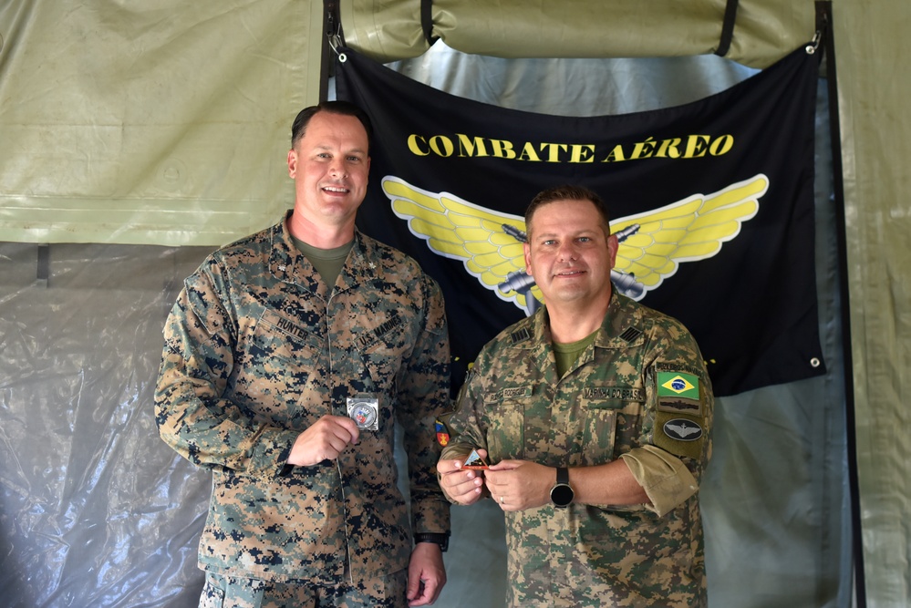 U.S. Marines exchange best practices with Brazilian Naval Infantry during Expeditionary Airfield Exercise