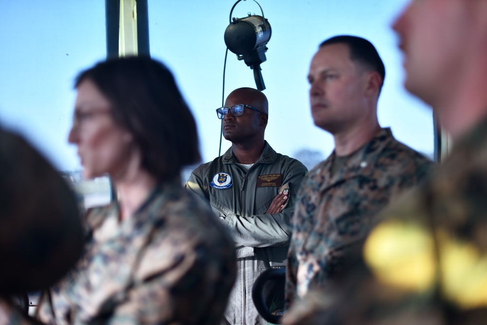 U.S. Marines exchange best practices with Brazilian Naval Infantry during Expeditionary Airfield Exercise