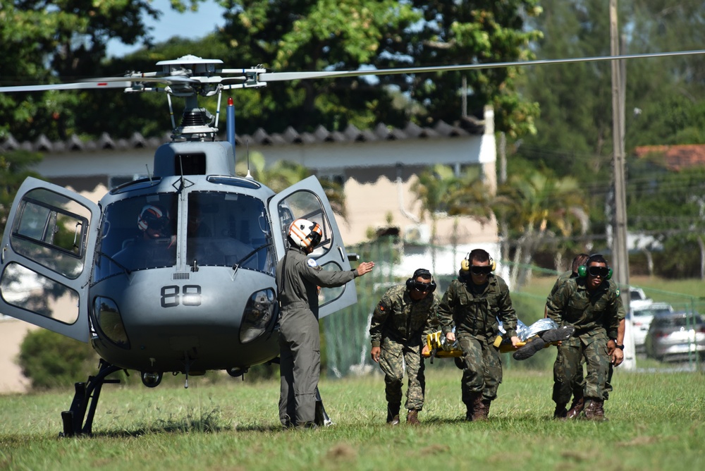 U.S. Marines exchange best practices with Brazilian Naval Infantry during Expeditionary Airfield Exercise