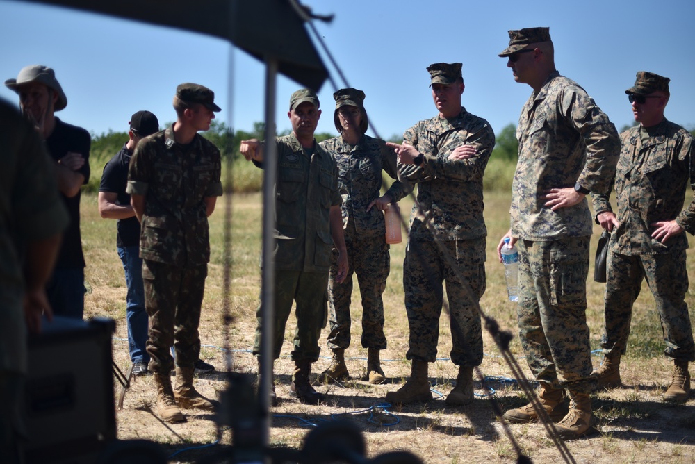 U.S. Marines exchange best practices with Brazilian Naval Infantry during Expeditionary Airfield Exercise