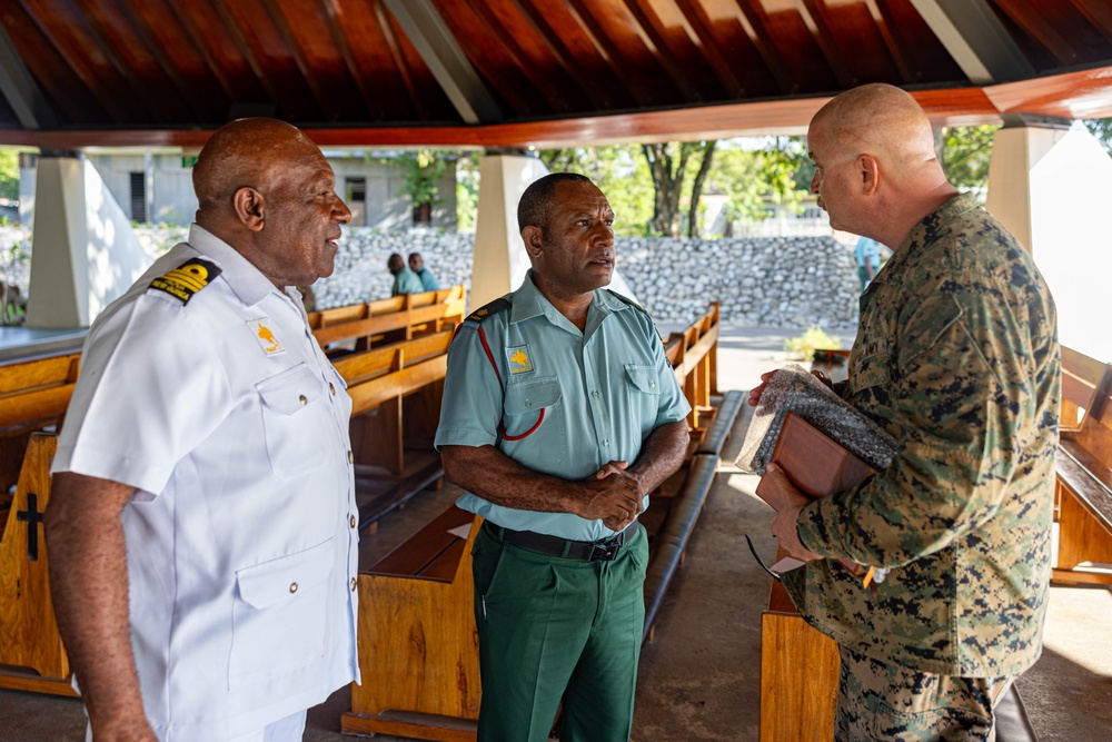 MRF-D 24.3: U.S. Navy Chaplain, RP, meet PNGDF religious leaders during HADR