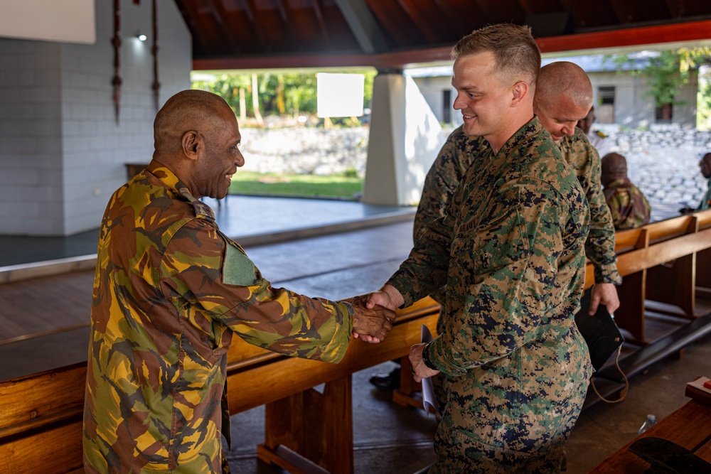 MRF-D 24.3: U.S. Navy Chaplain, RP, meet PNGDF religious leaders during HADR