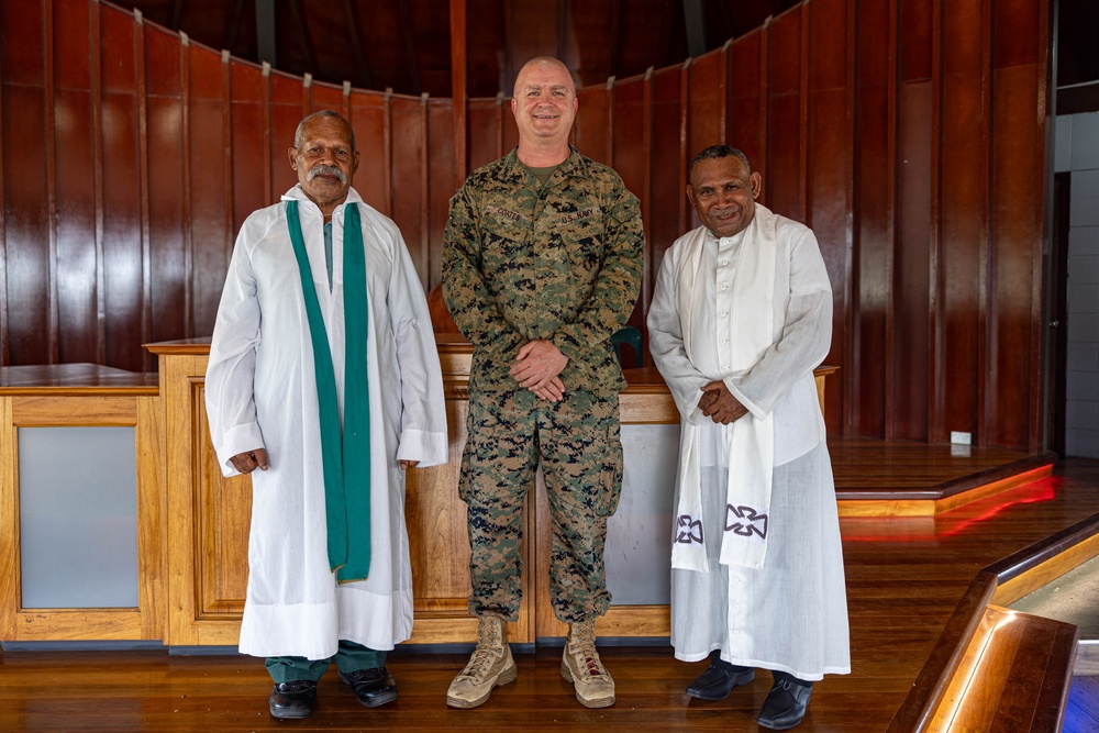 MRF-D 24.3: U.S. Navy Chaplain, RP, meet PNGDF religious leaders during HADR