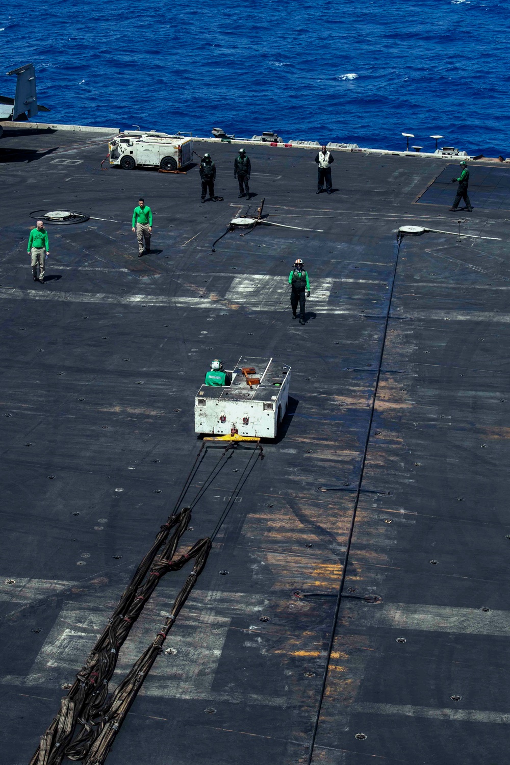 USS Dwight D. Eisenhower (CVN 69) Conducts Flight Deck Drills in the Mediterranean Sea