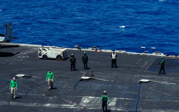 USS Dwight D. Eisenhower (CVN 69) Conducts Flight Deck Drills in the Mediterranean Sea