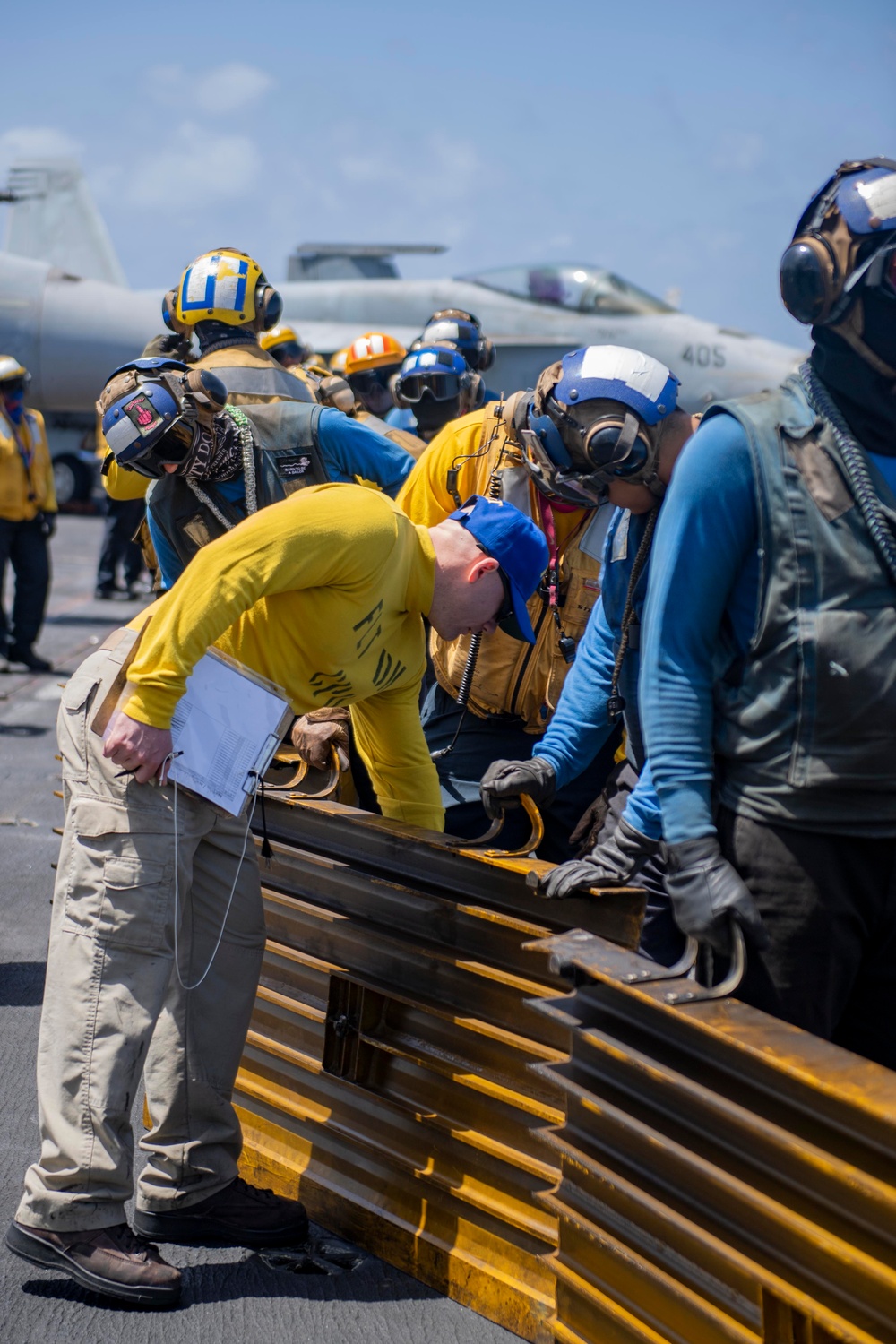 USS Dwight D. Eisenhower (CVN 69) Conducts Flight Deck Drills in the Mediterranean Sea