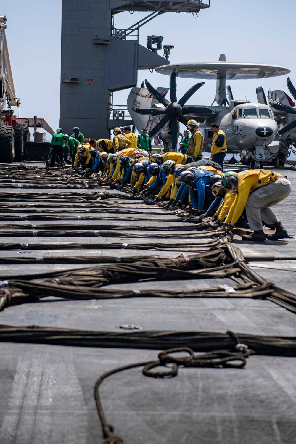 USS Dwight D. Eisenhower (CVN 69) Conducts Flight Deck Drills in the Mediterranean Sea