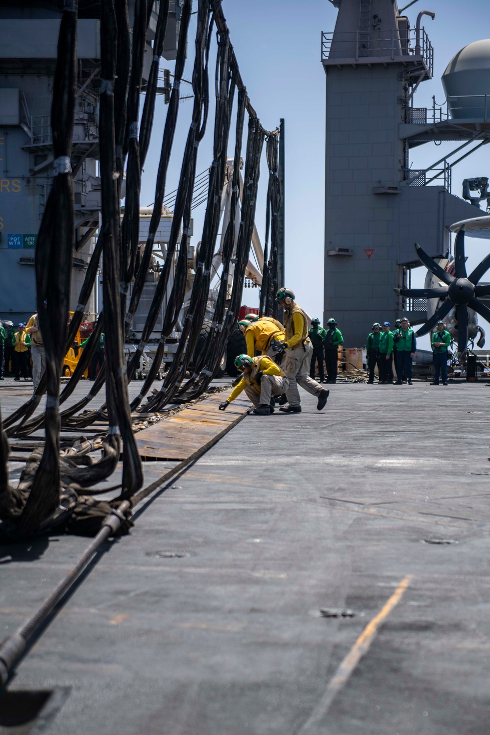 USS Dwight D. Eisenhower (CVN 69) Conducts Flight Deck Drills in the Mediterranean Sea