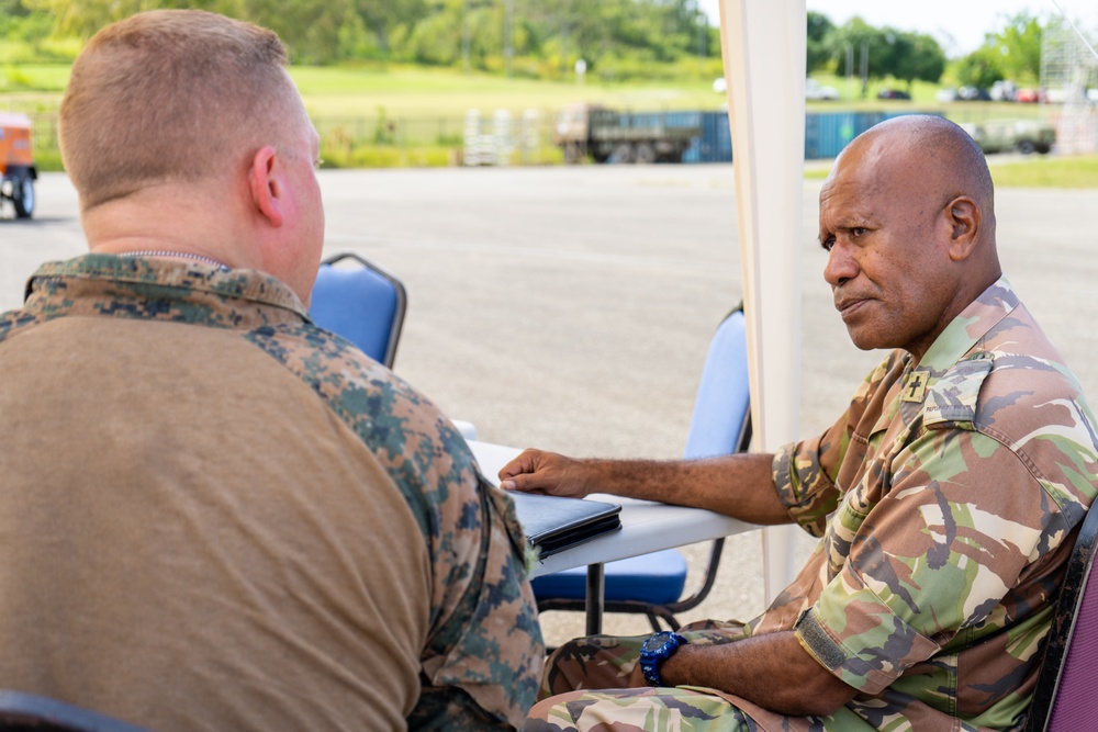 MRF-D 24.3: U.S. Navy Chaplain, RP, meets PNGDF religious leader during HADR