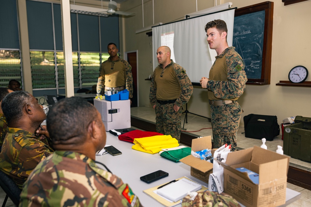 MRF-D 24.3: U.S. Navy, PNGDF medical personnel practice preventative medicine procedures