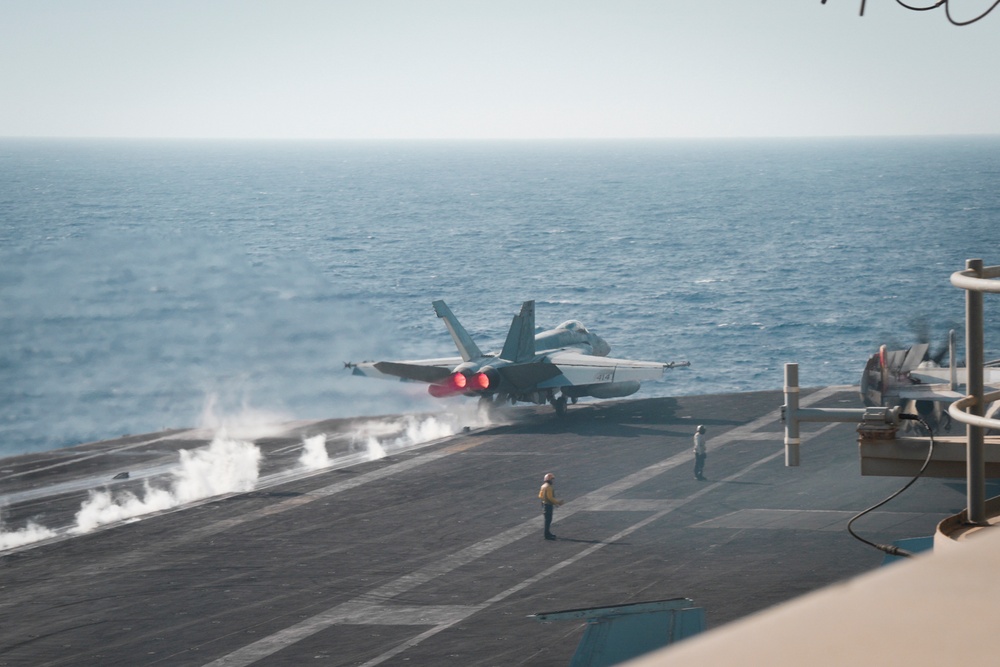 USS Dwight D. Eisenhower Conducts Flight Operations in the Red Sea