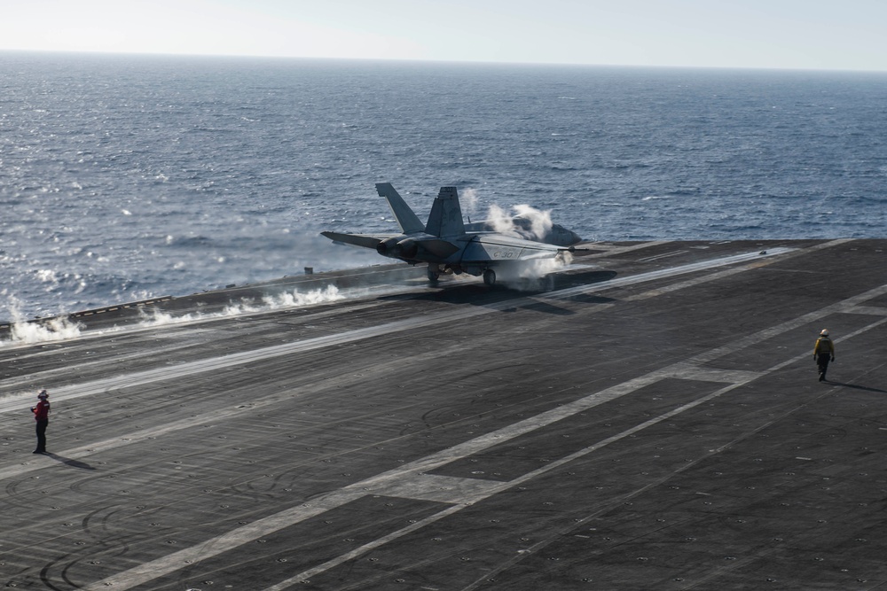 USS Dwight D. Eisenhower Conducts Flight Operations in the Red Sea