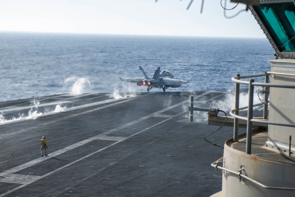 USS Dwight D. Eisenhower Conducts Flight Operations in the Red Sea