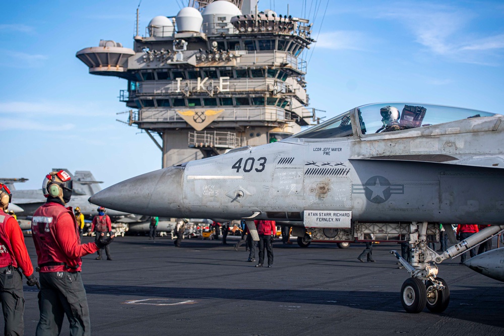 USS Dwight D. Eisenhower Conducts Flight Operations in the Red Sea