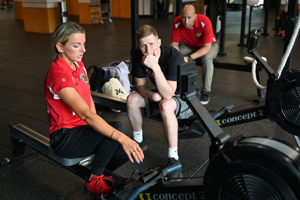 Recovering Service Members participate in a warrior athlete reconditioning program  training camp at Nike World Headquarters