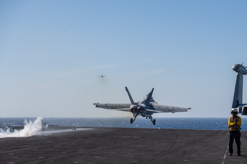 USS Dwight D. Eisenhower Conducts Flight Operations in the Red Sea