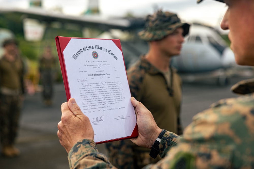 MRF-D 24.3 spotlight: Staff Sgt. Luke gets promoted to SNCO in PNG