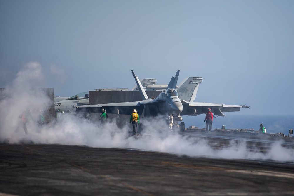 USS Dwight D. Eisenhower Conducts Flight Operations in the Red Sea