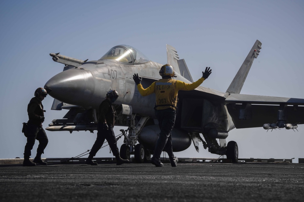 USS Dwight D. Eisenhower Conducts Flight Operations in the Red Sea