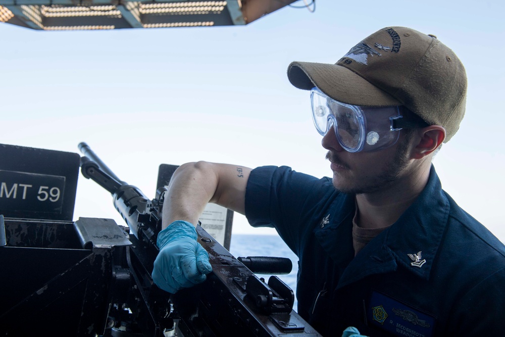 A Gunner's Mate Conducts Routine Operations in the Red Sea