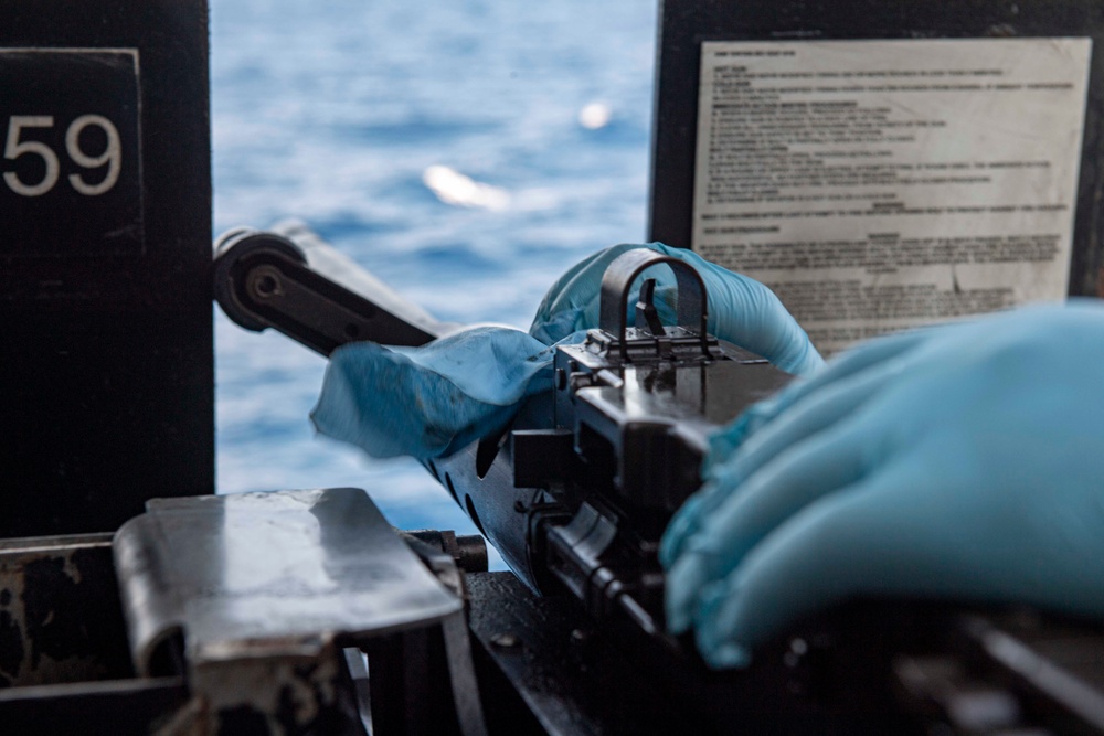 A Gunner's Mate Conducts Routine Operations in the Red Sea