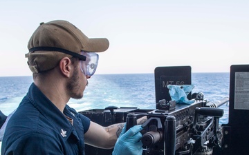 A Gunner's Mate Conducts Routine Operations in the Red Sea