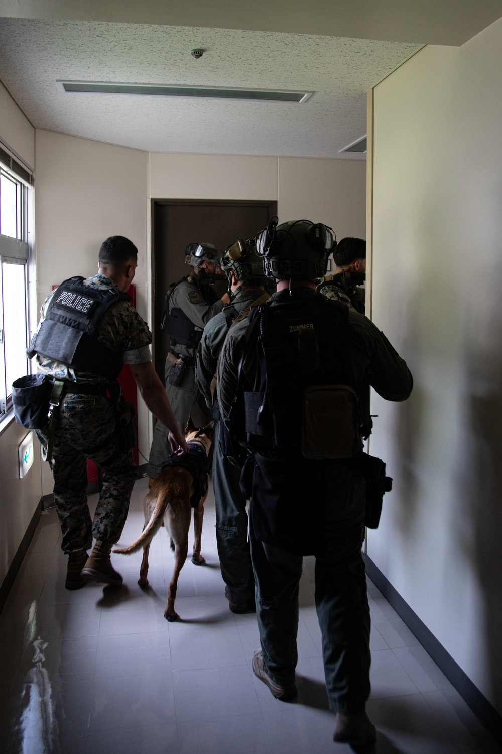 Training for Success! Working Dog Handlers and Special Reaction Team perform training at Marine Corps Air Station Iwakuni, Japan