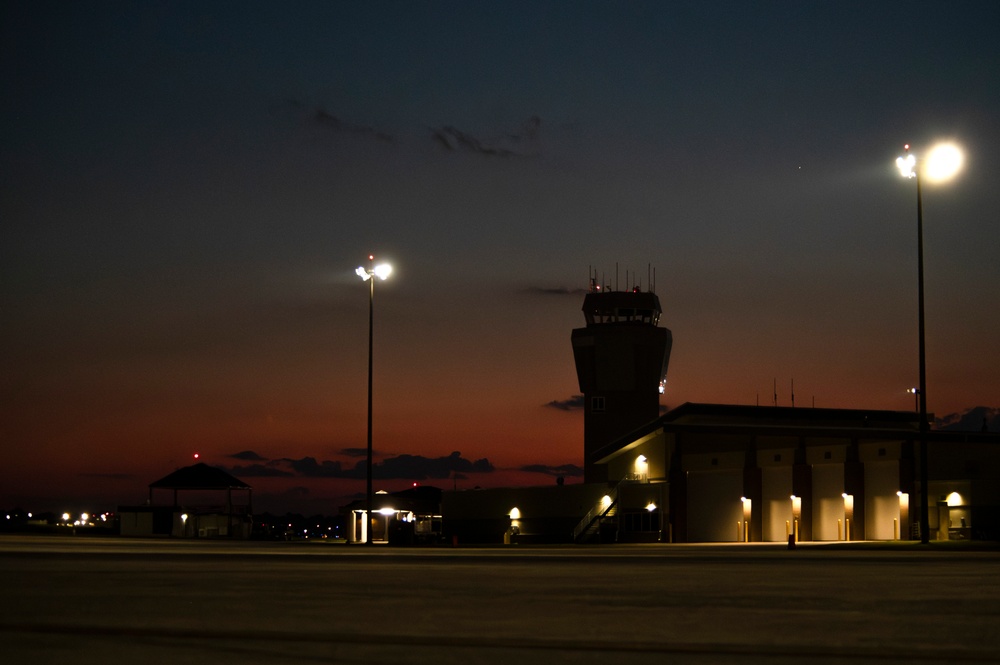 Reserve Citizen Airmen Watch Over Dobbins as Night Falls