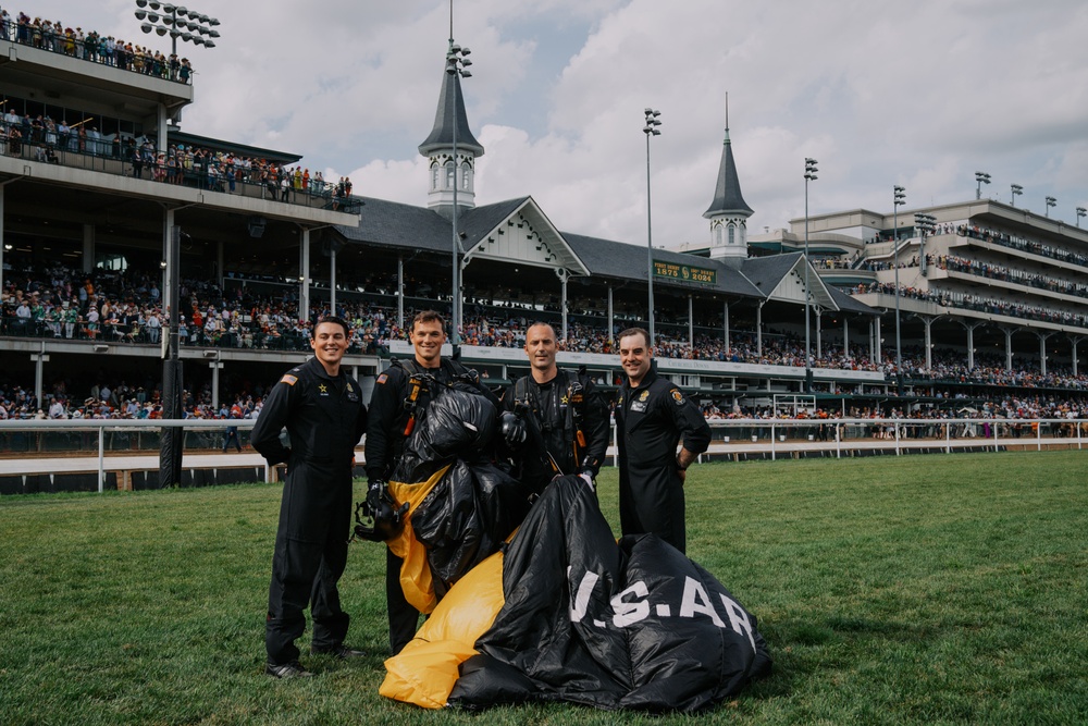 USAPT Golden Knights Parachutist Jump into Kentucky Derby