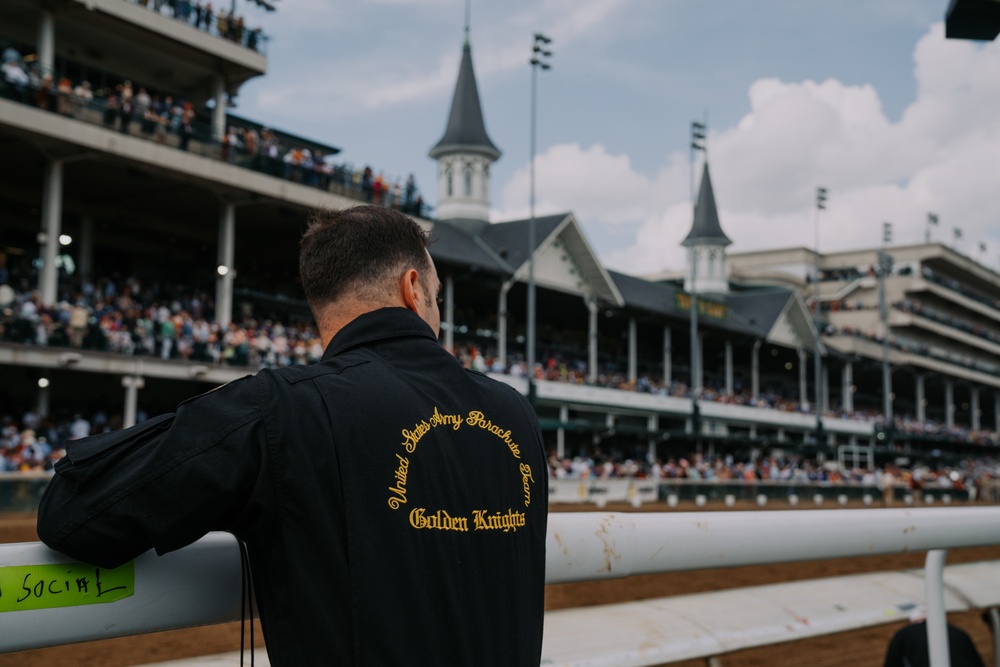 USAPT Golden Knights Parachutist Jump into Kentucky Derby