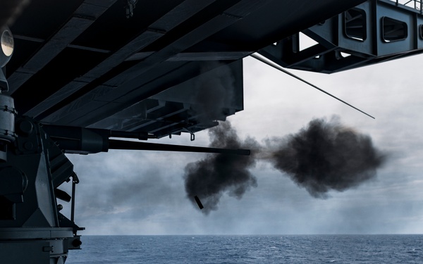 George Washington Conducts an MK-38 25mm Gun Shoot