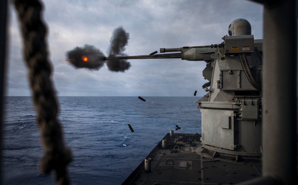 George Washington Conducts an MK-38 25mm Gun Shoot