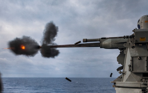 George Washington Conducts an MK-38 25mm Gun Shoot